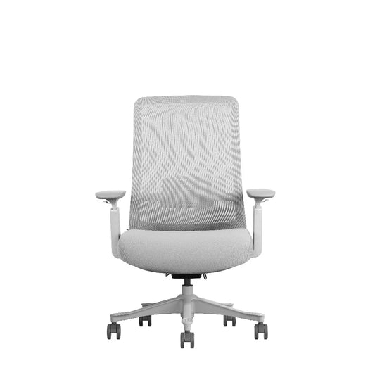 COOLBABY Ergonomic AKIRA Office Chair - Light Grey & Black, BIFMA Certified, 3D Adjustable Armrest - COOLBABY