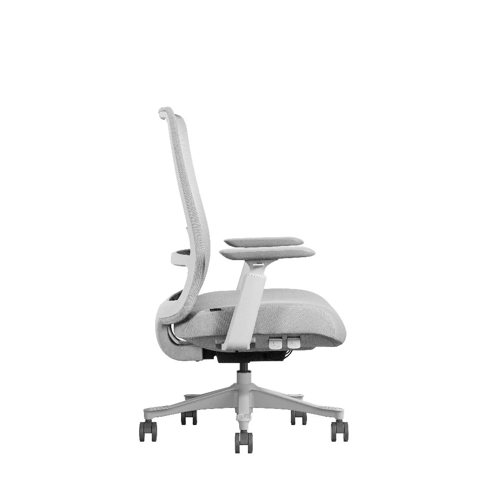 COOLBABY Ergonomic AKIRA Office Chair - Light Grey & Black, BIFMA Certified, 3D Adjustable Armrest - COOLBABY