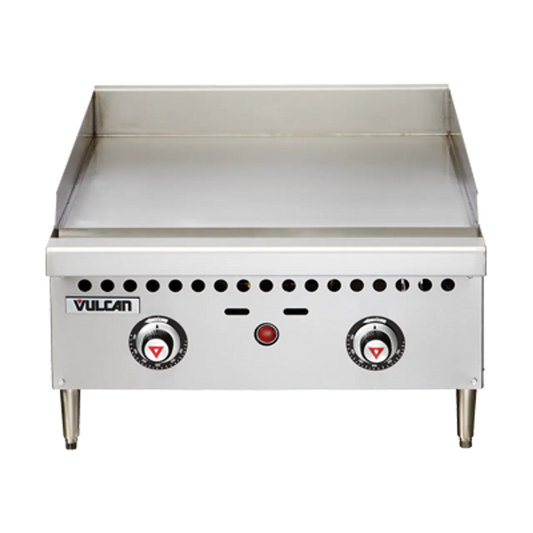 COOLBABY Vulcan 24″ Gas Griddle with Thermostatic Control - 50,000 BTU Commercial Cooking Equipment