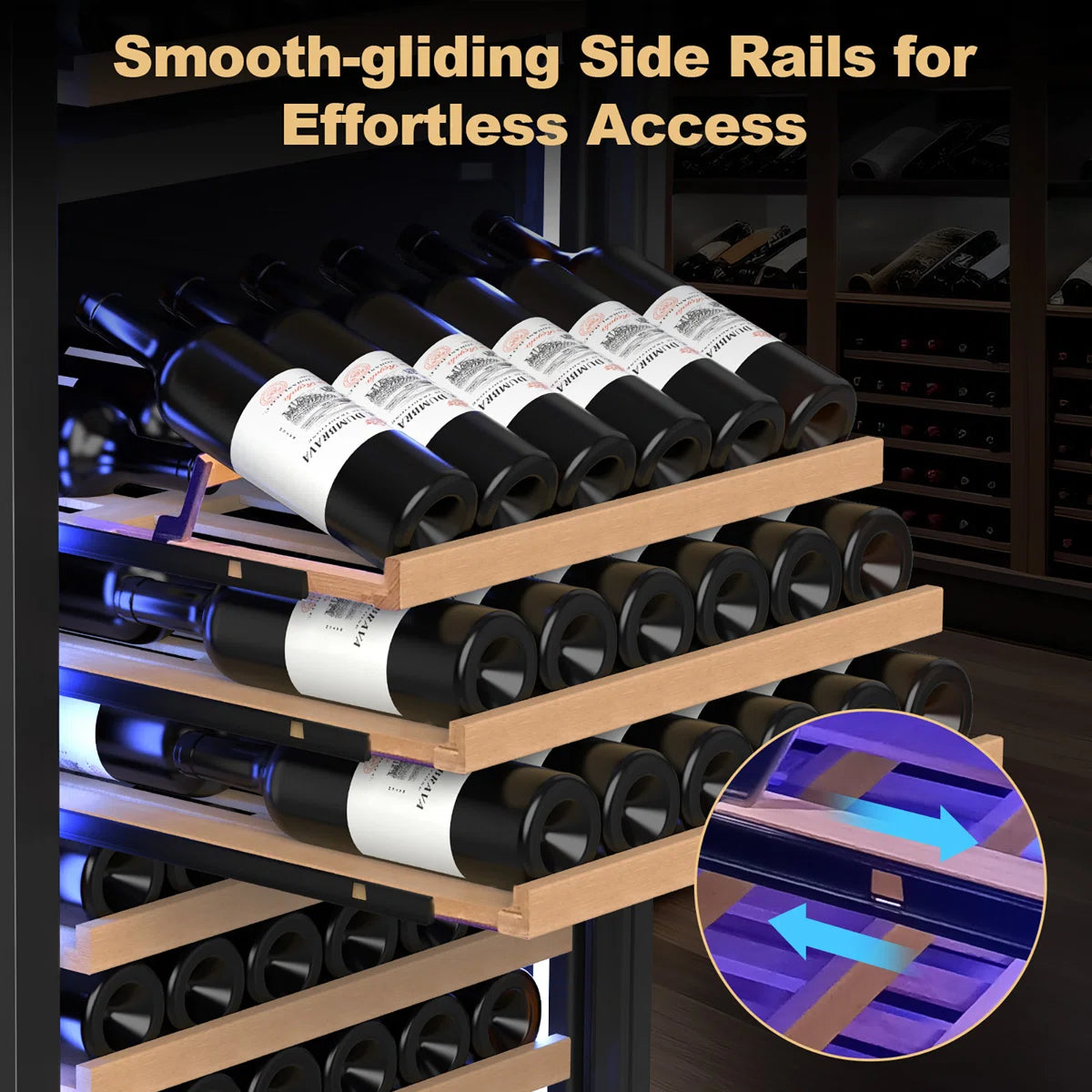 168-Bottle Built-in or Freestanding Dual Zone Wine Refrigerator with Stainless Steel Door