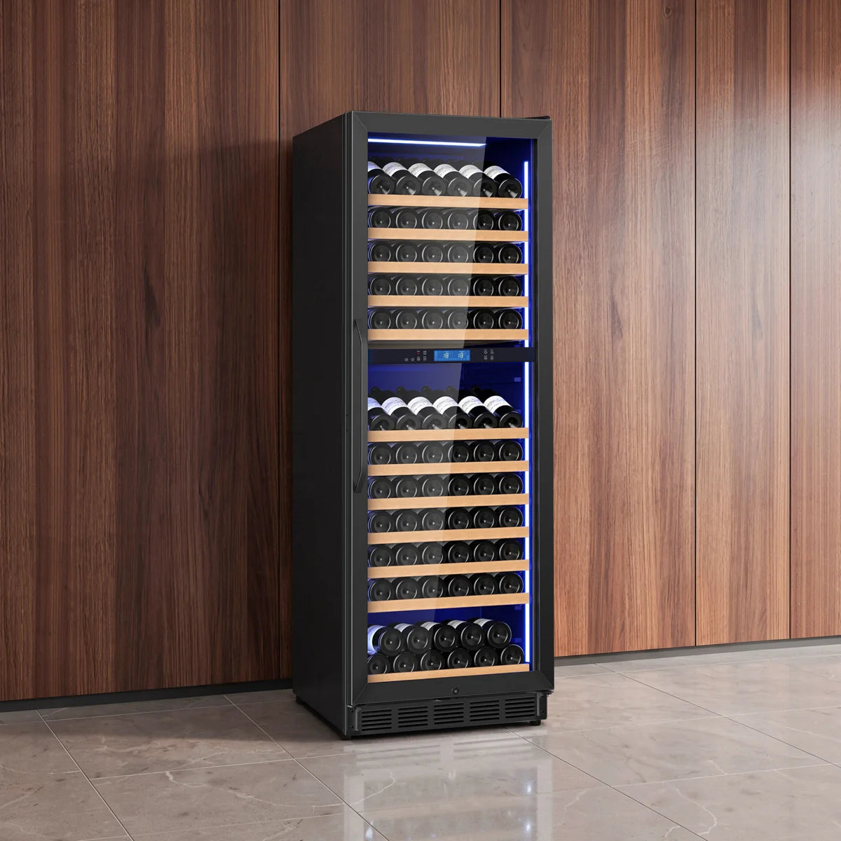 168-Bottle Built-in or Freestanding Dual Zone Wine Refrigerator with Stainless Steel Door