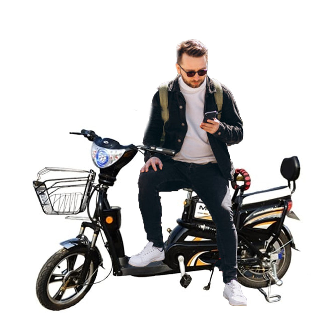 Megawheels Classic 48V Grocery Electric Scooter Bike with Pedal - 500W Motor - COOLBABY