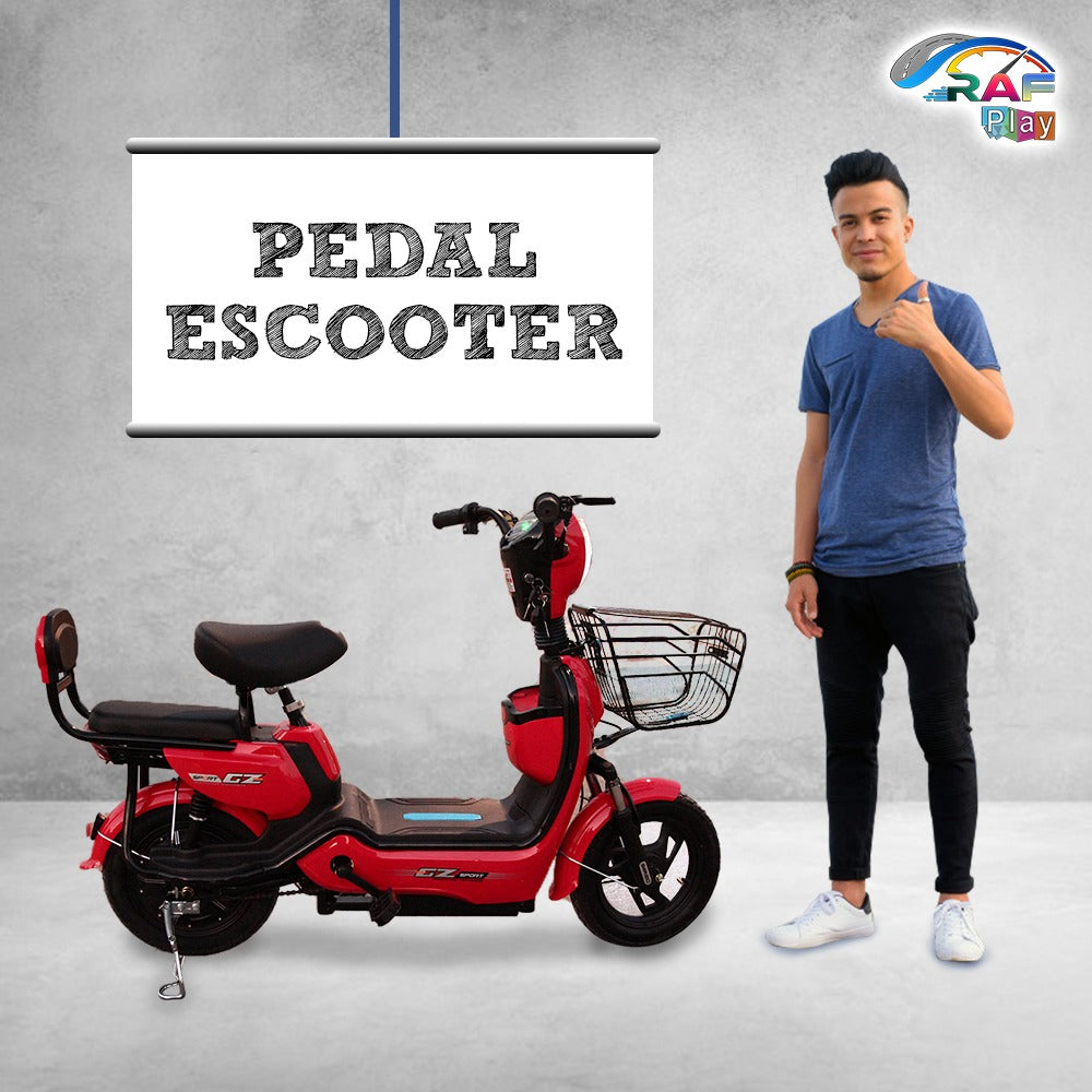 Trendy 48V Grocery Electric Scooter by MegaWheels - Electric E-Bike with Pedal, 2 Seats, Basket - COOLBABY