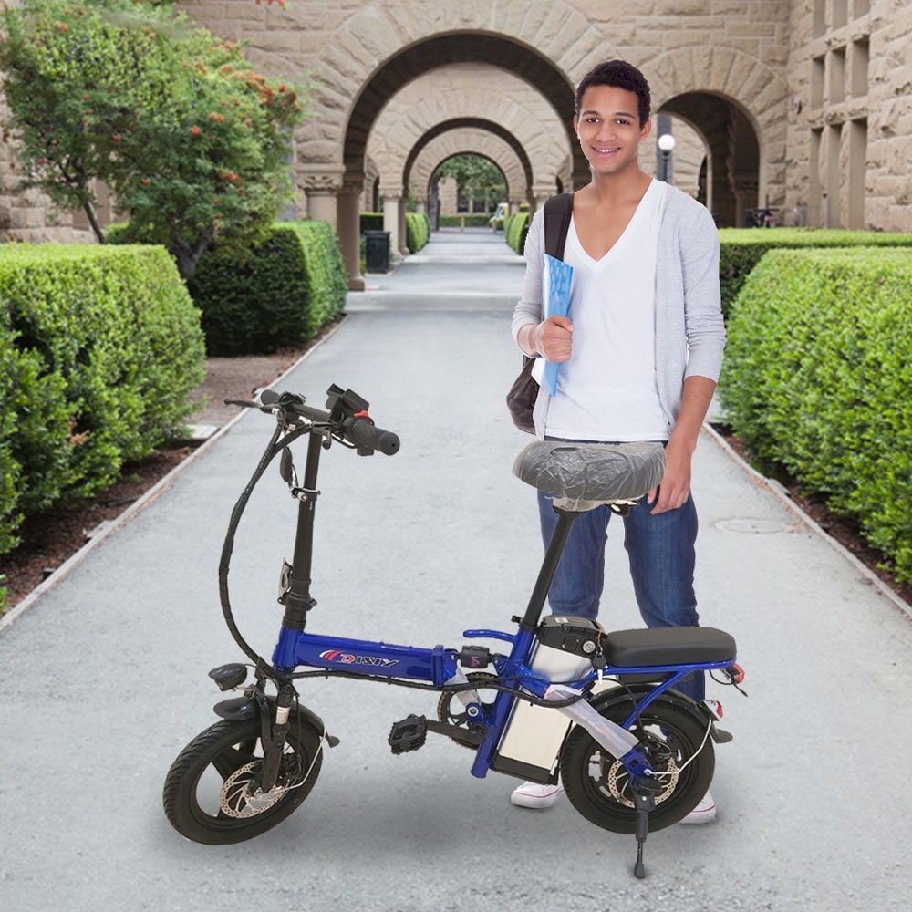 MEGAWHEEL Foldable Electric Bicycle with Detachable Battery and 2 Seats - COOLBABY