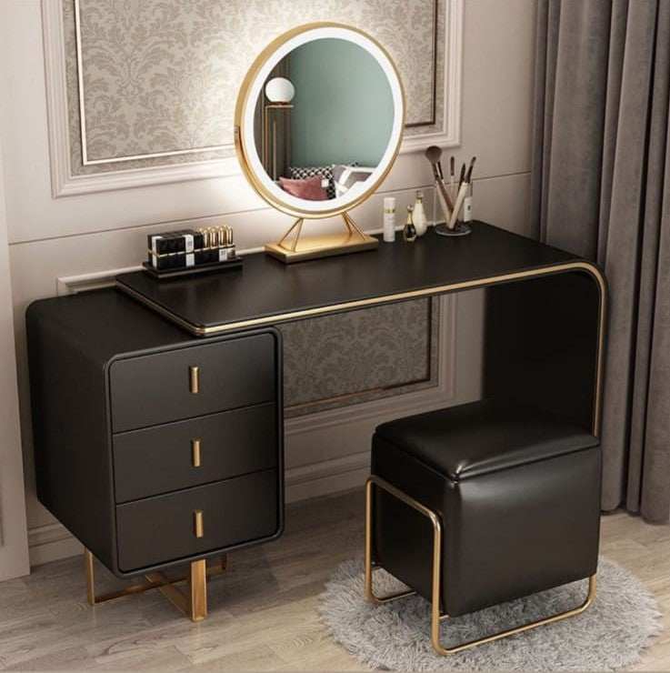 Solid Wood Dressing Table with Smart Mirror and Storage Drawers - COOLBABY