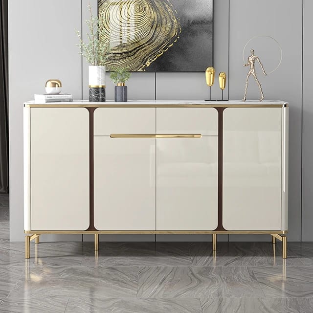 Slate Marble Top Sideboard Coffee Bar Buffet Cabinet - COOLBABY