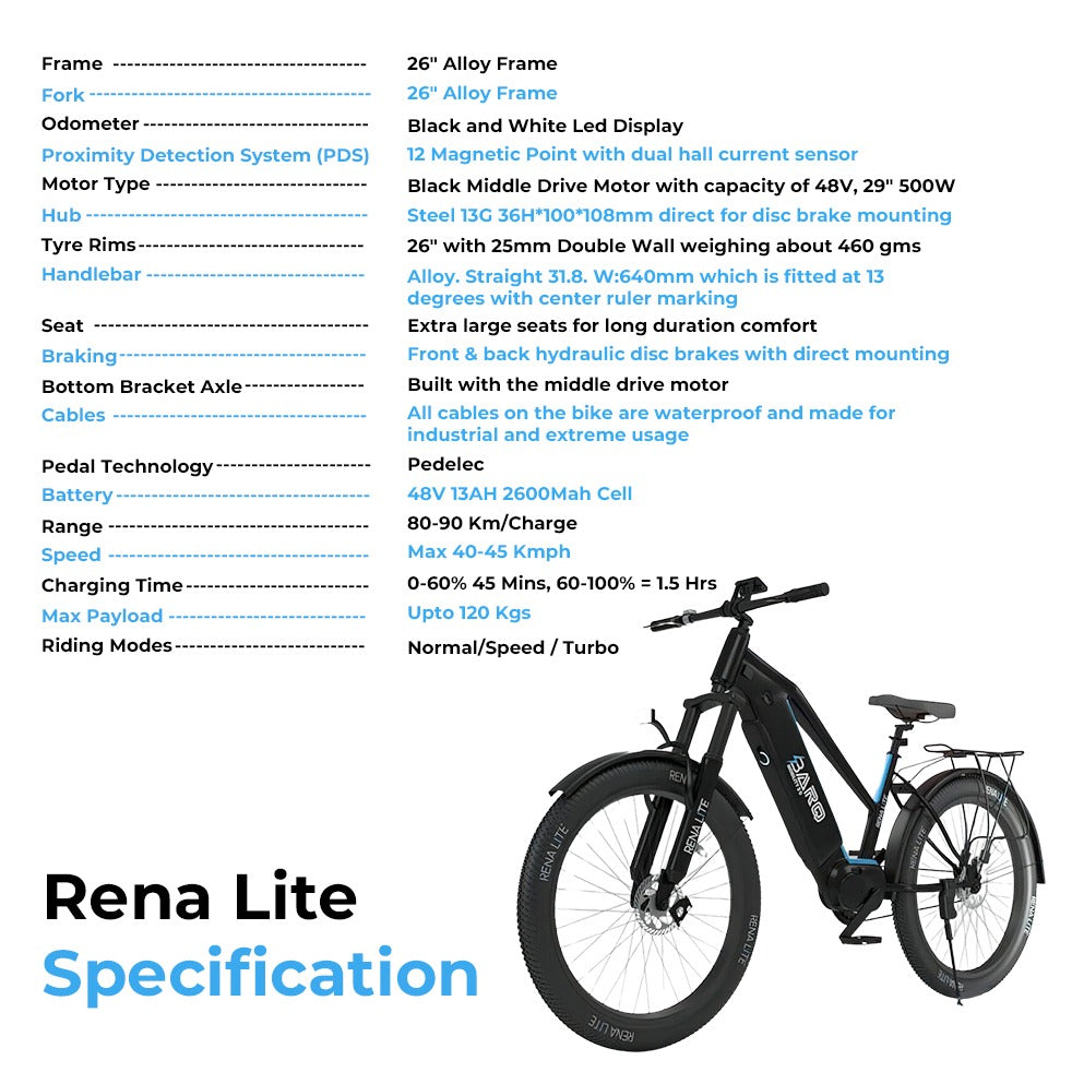 Rena Lite 26" Electric Delivery Bike - 48V High-Range E-Bike for Hyperlocal Deliveries - COOLBABY