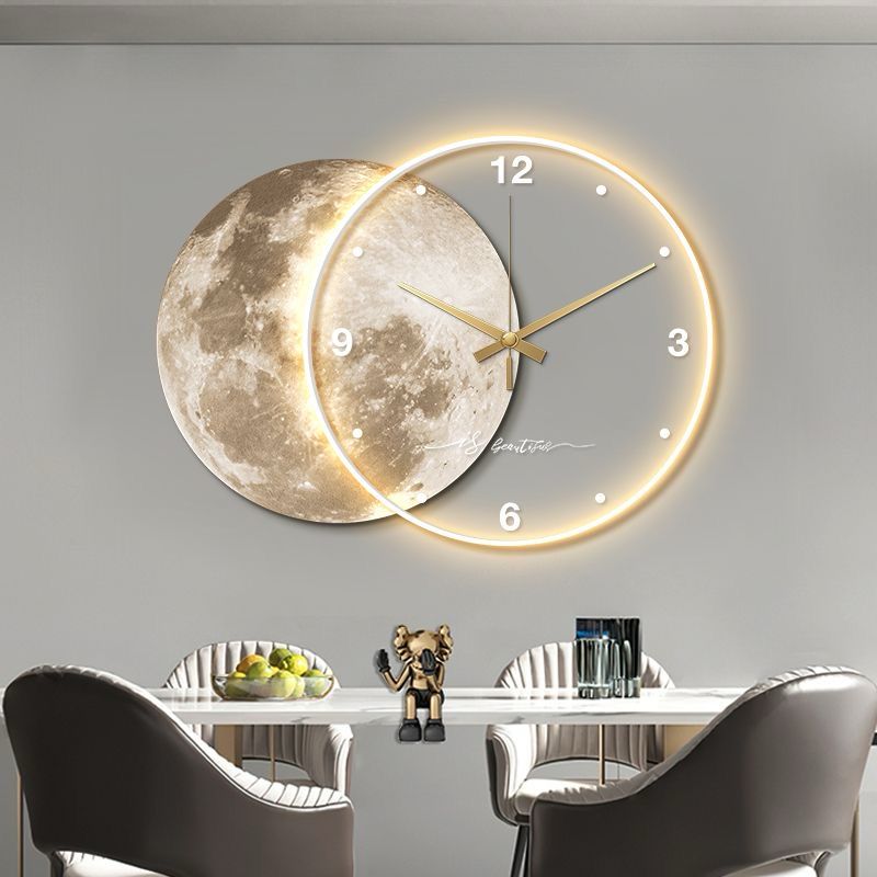 Round Full Moon, Sensor Luminous Wall Clock - COOLBABY