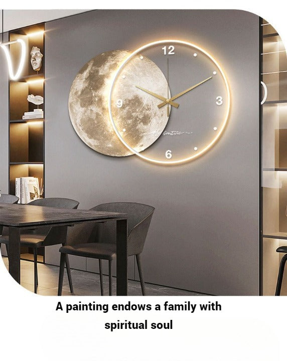 Round Full Moon, Sensor Luminous Wall Clock - COOLBABY