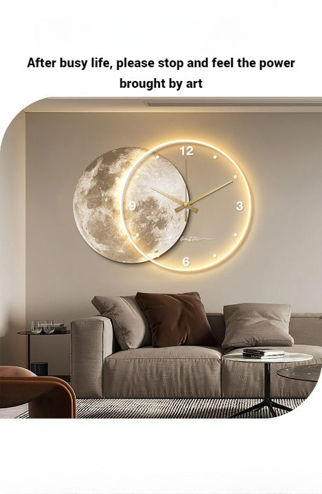 Round Full Moon, Sensor Luminous Wall Clock - COOLBABY