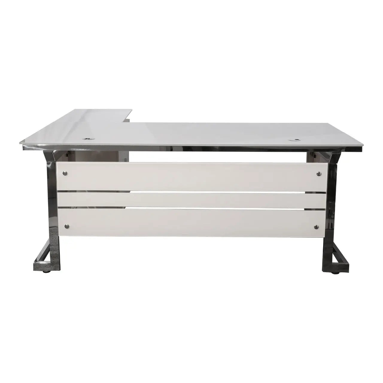 Executive Office Table Glossy White | Tempered Glass Executive Desk DB-068
