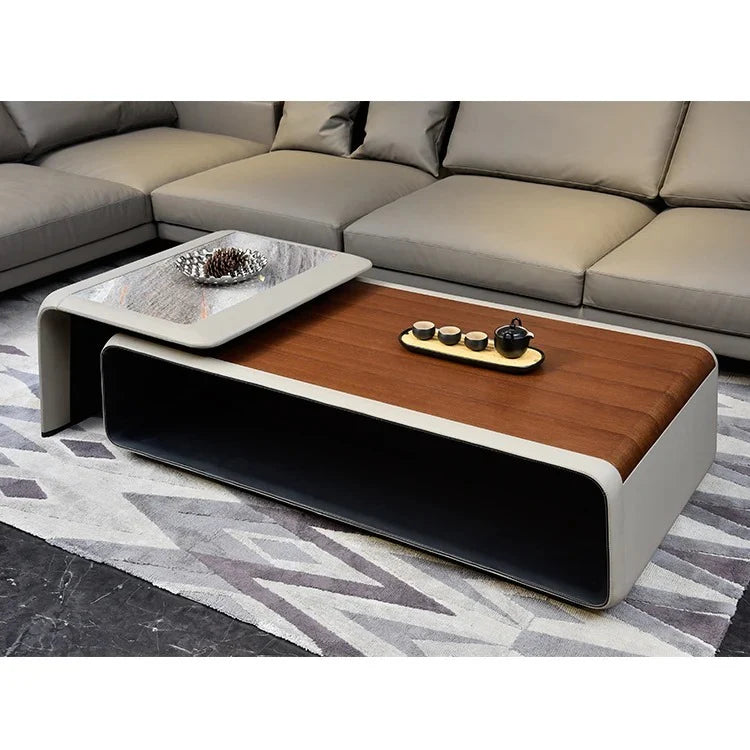 H09-T01 Coffee Table Brown Rectangle Luxury Living Room Table