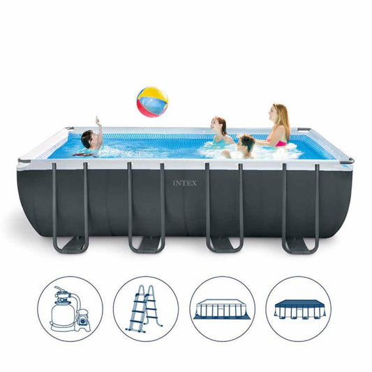 Ultra XTR Frame Rectangular Pool Set With Sand Filter Pump (18ft X 9ft X52" ) - COOLBABY