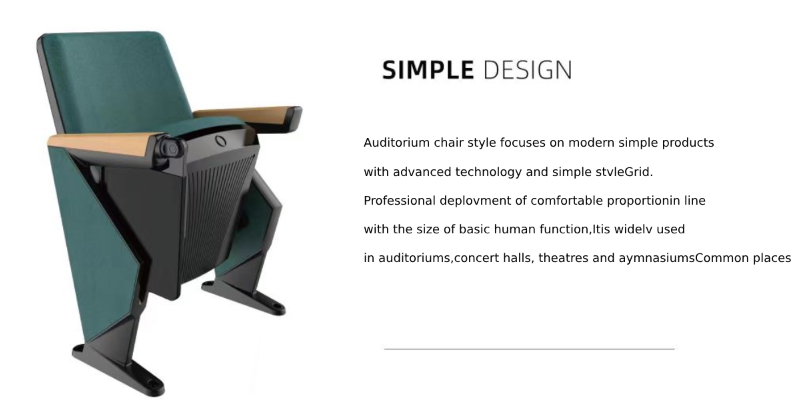 Auditorium Chair Theater Cinema, Solid Aluminum Alloy And Premier Wood Frame