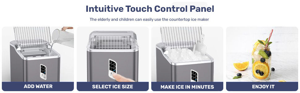 Automatic Ice Maker, Self-Cleaning, 9 Cubes Ready in 6 Mins, 12Kg/24H - COOLBABY