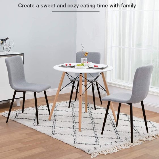 Fabric Cushion Grey Dining Chair for Kitchen, Living Room - COOLBABY