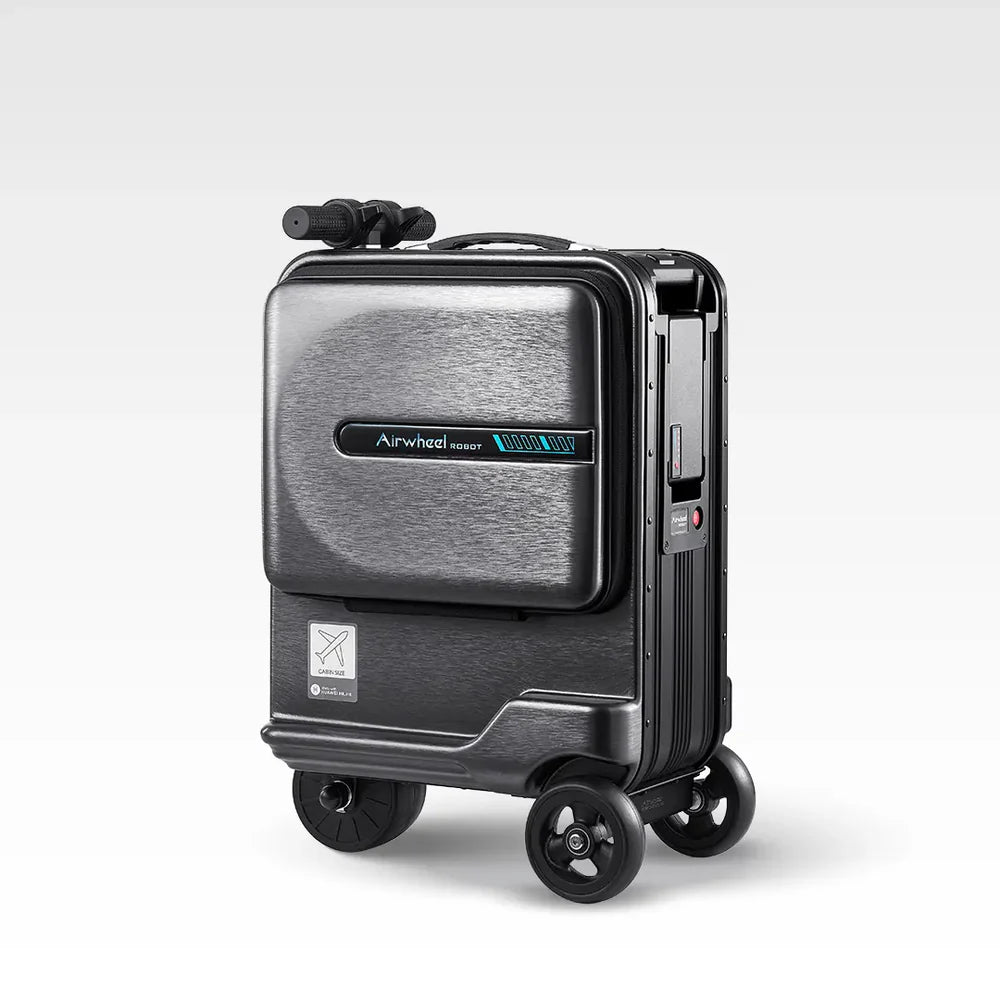 Mini Electric Scooter Suitcase - Black | 26L Compact Travel Luggage