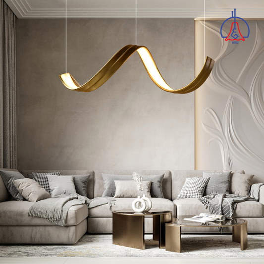 Modern Hanging Light LED Curved-In Shape - Bronze