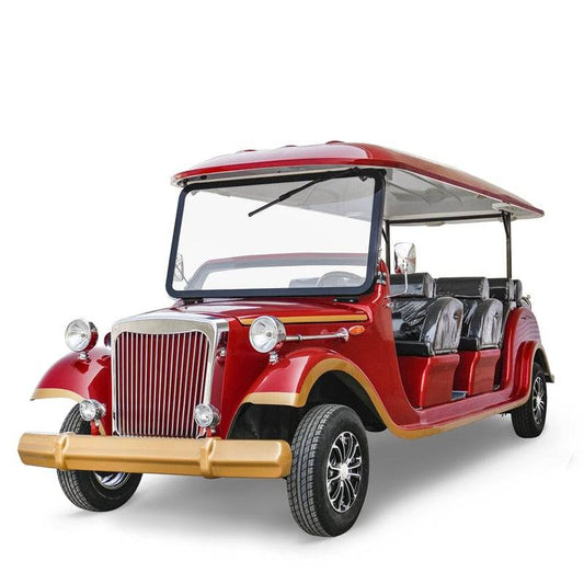 COOLBABY FGLYC 6 Passenger Electric Vintage Golf Cart for Sightseeing and Club Tours - COOL BABY