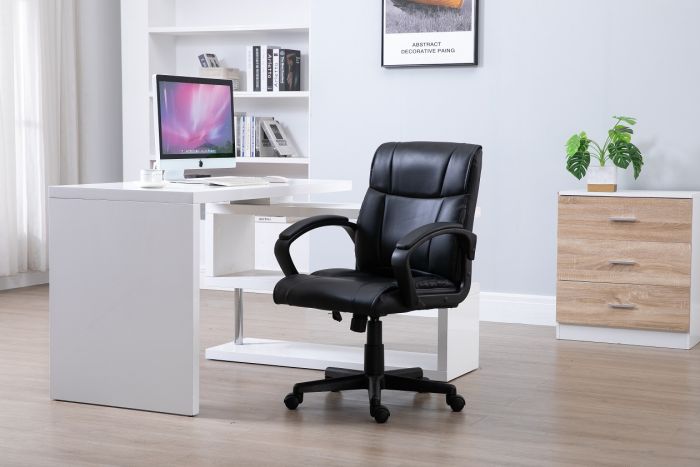 Basics Ergonomic PU Chair - Black Office Chair - COOLBABY