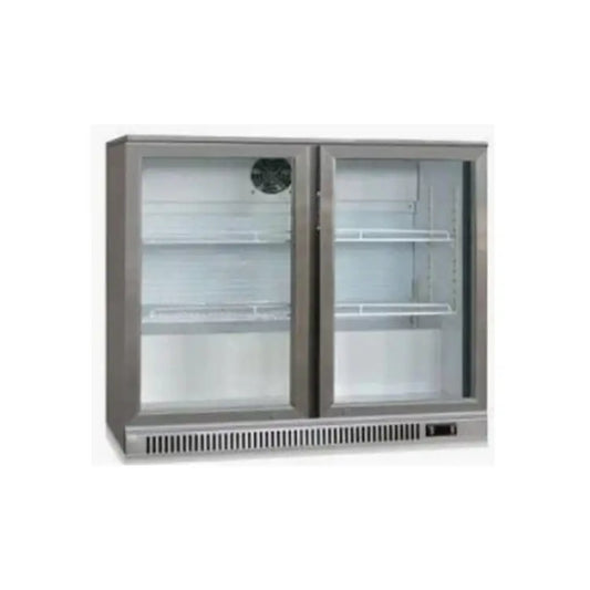BC02SP 2 Door Bar Cooler | Stainless Steel 207L Commercial Beverage Fridge