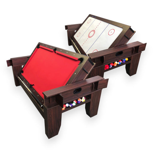 2 in 1 Pool Table Multigame Billiards 7ft red with Air Hockey – Billardhockey