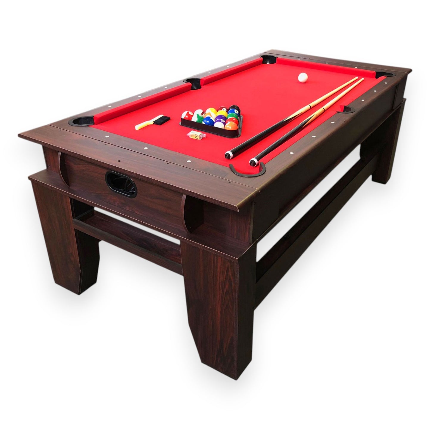 2 in 1 Pool Table Multigame Billiards 7ft red with Air Hockey – Billardhockey