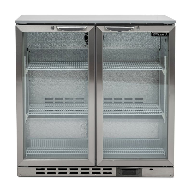 Double Hinged Glass Door Stainless Steel Back Bar Cooler - COOLBABY