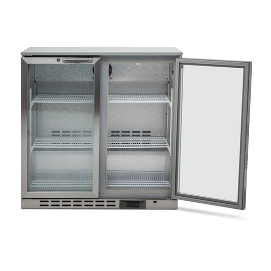 Double Hinged Glass Door Stainless Steel Back Bar Cooler - COOLBABY