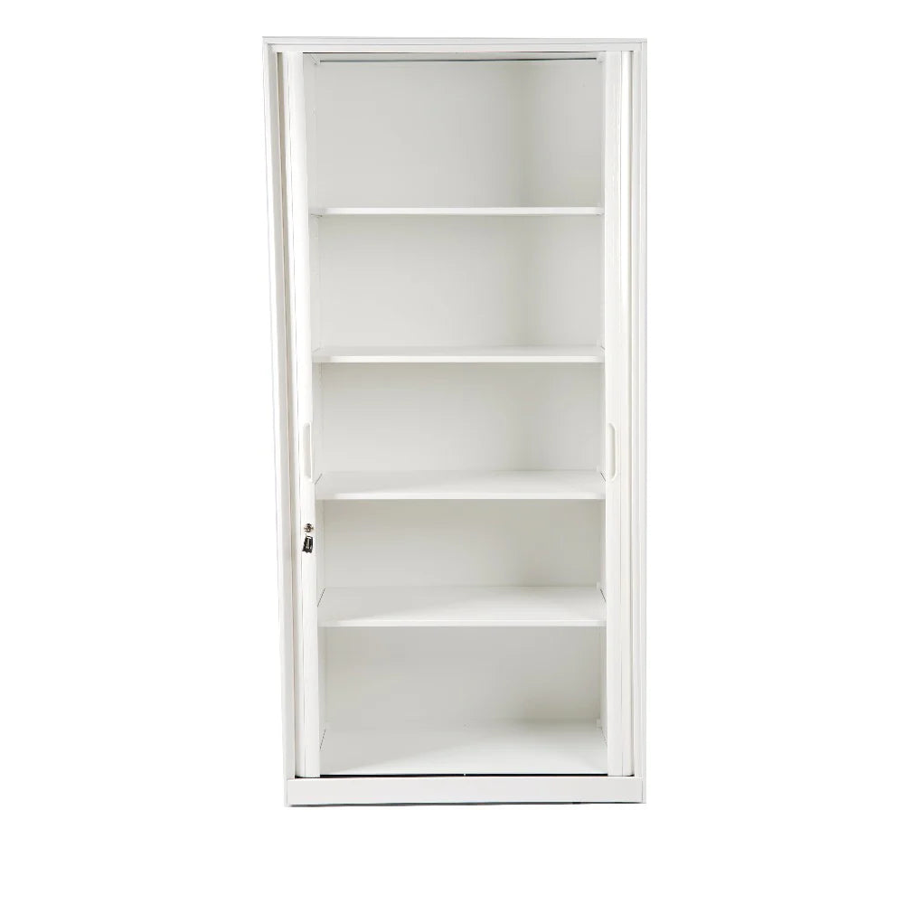 COOLBABY White Flexi Door Storage Cabinet with Adjustable Shelving & ABS Tambour Doors - COOLBABY