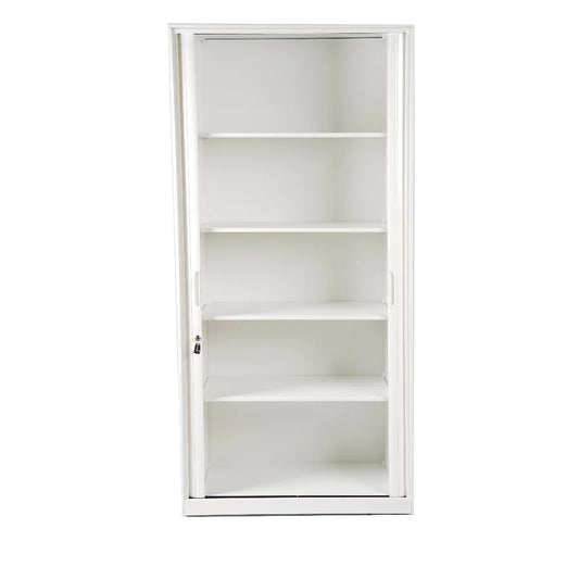 COOLBABY White Flexi Door Storage Cabinet with Adjustable Shelving & ABS Tambour Doors - COOLBABY