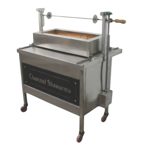 COOLBABY Durable Charcoal Shawarma Machine with Mobile Cabinet – 18/10 AISI 304 Stainless Steel