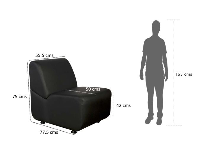 Coco Single Seater Custom Sofa - Black - COOLBABY