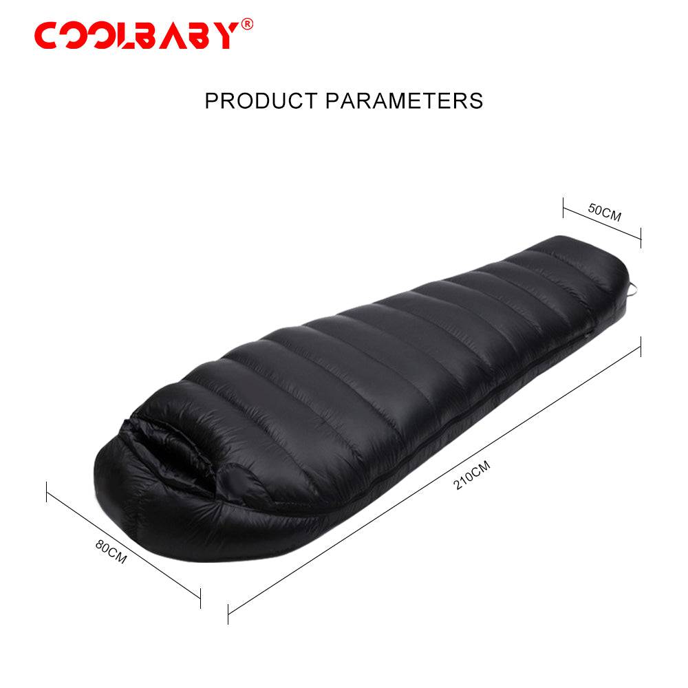 COOLBABY 1500g Down Sleeping Bag Velvet Adult Outdoor Portable Four Seasons Wargm Camping Travel Waterproof with Storage Bag - COOLBABY