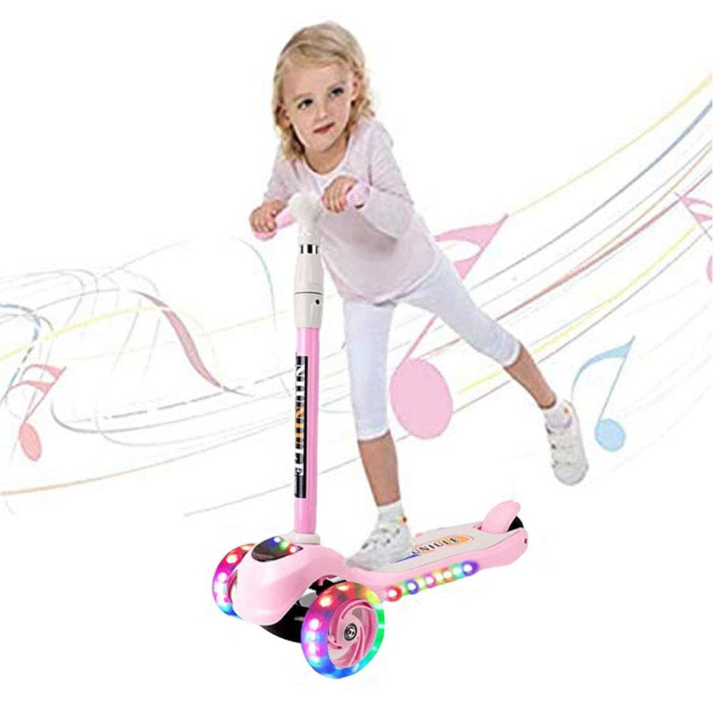 COOLBABY 312D Super Fashion Kick Scooter 3 Wheel Indoor And Outdoor Scooter With Adjustable Height And LED Light Music - COOL BABY