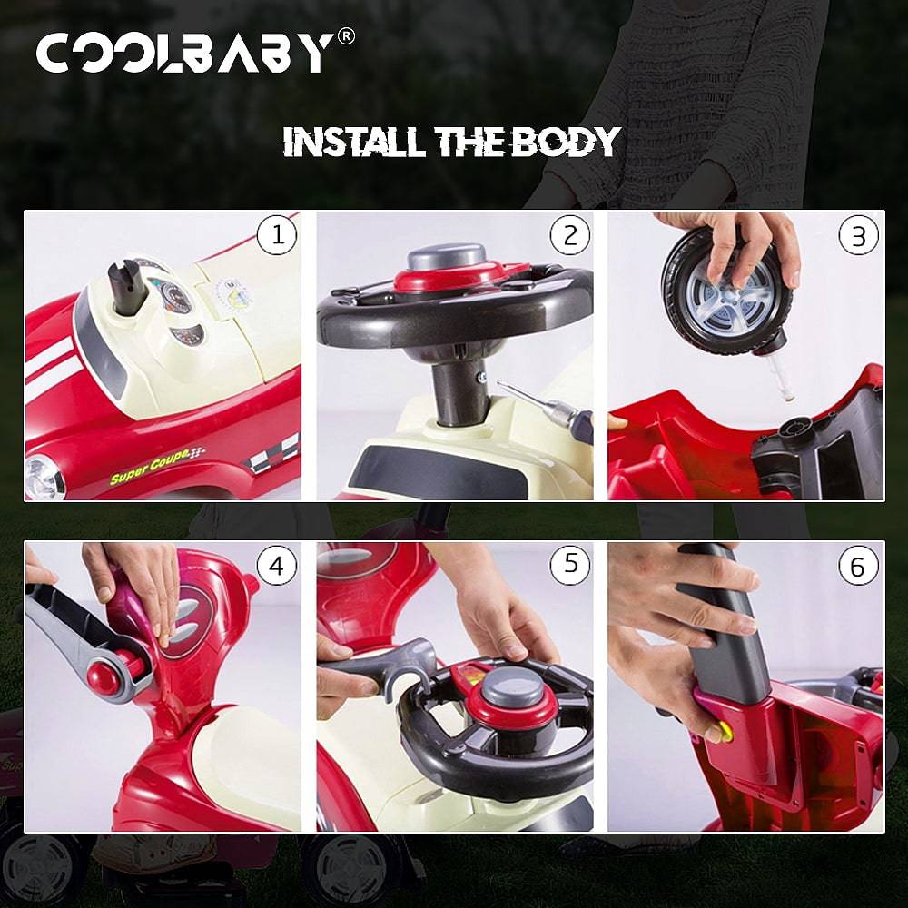 COOLBABY 323P  3 In 1 Activity Ride-On Scooter for Unisex - COOL BABY