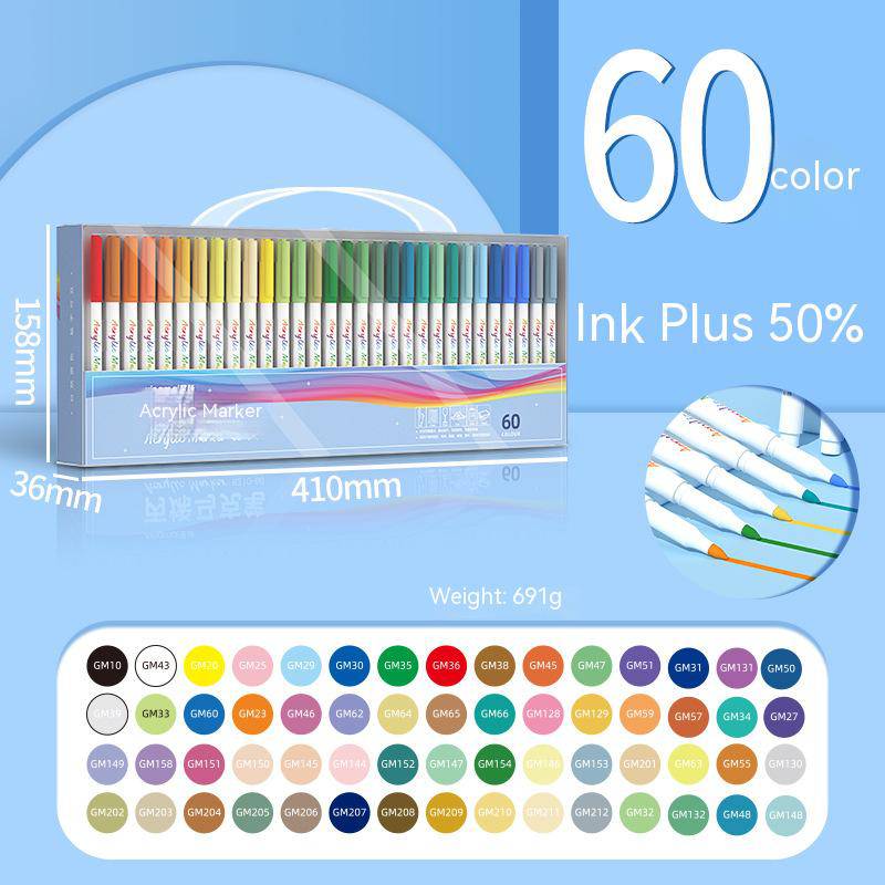 COOLBABY 60-Color Acrylic Paint Pen Double-Sided Acrylic Paint Pen - COOLBABY