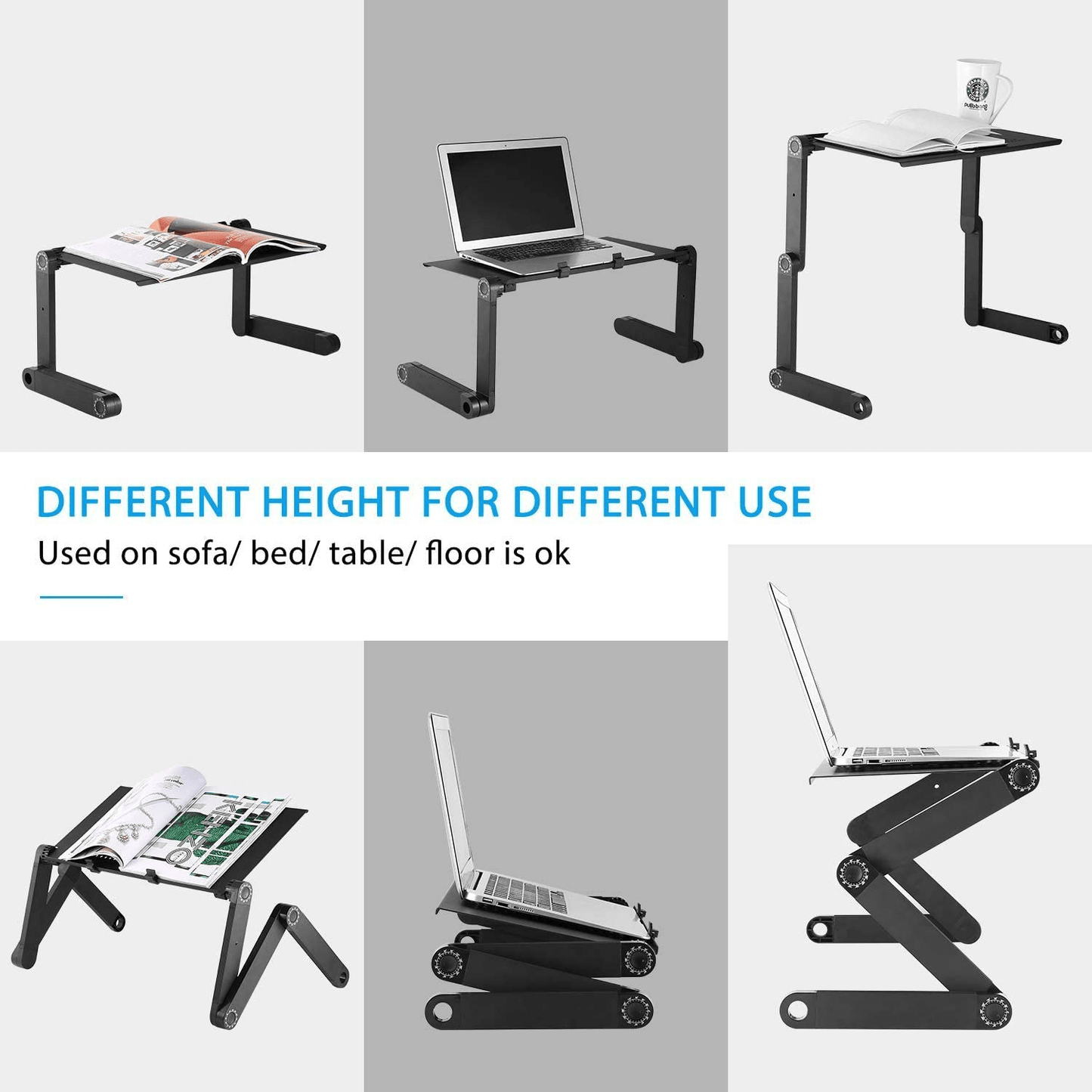 COOLBABY Adjustable Laptop Table Stand – Folding Ergonomic Design for Comfortable Computing Anywhere - COOLBABY