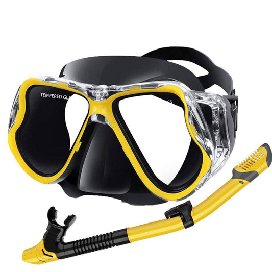 COOLBABY Adult Diving Goggles Breathing Apparatus Two-Piece Set,Dry Snorkel Set - COOLBABY