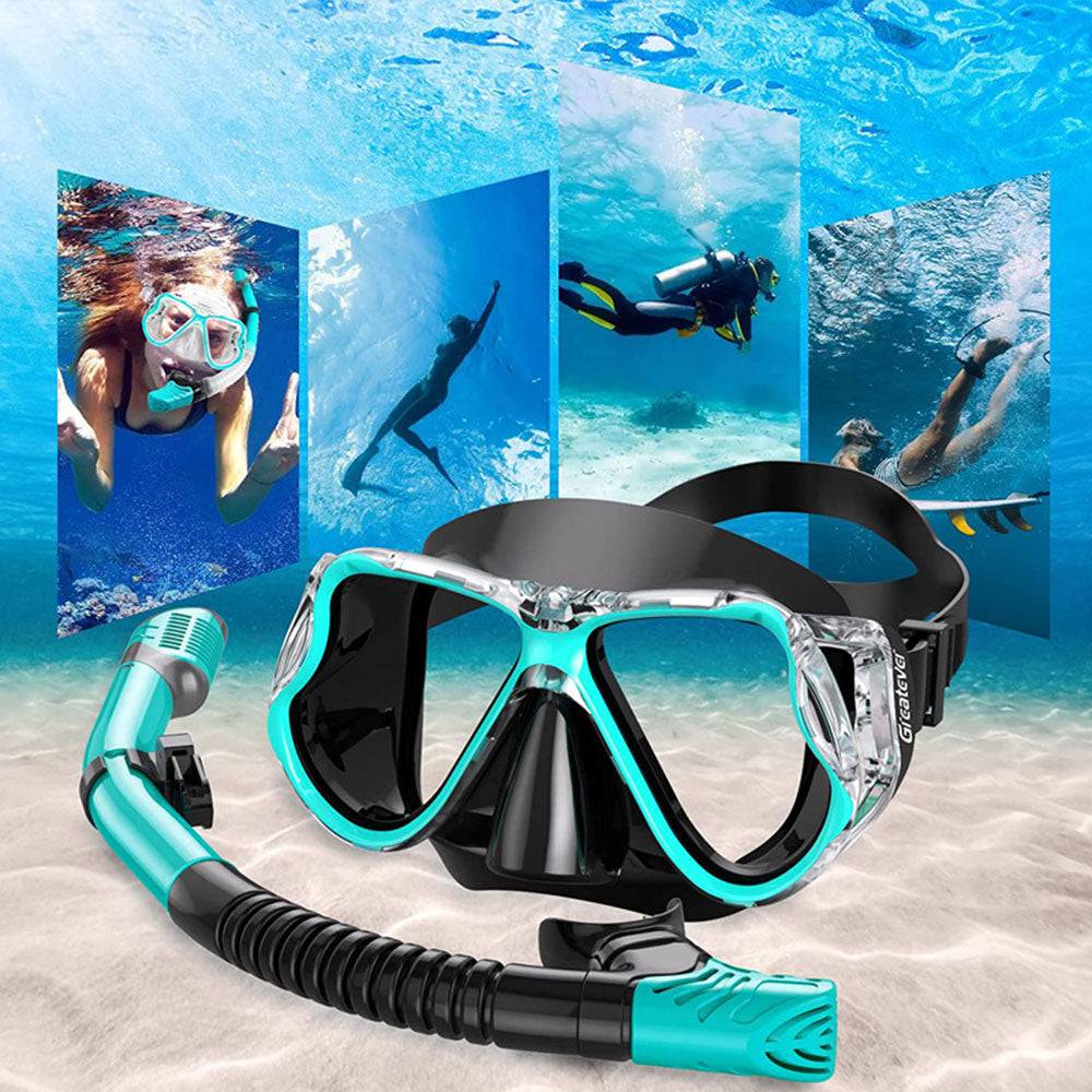COOLBABY Adult Diving Goggles Breathing Apparatus Two-Piece Set,Dry Snorkel Set - COOLBABY