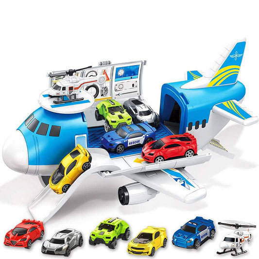 COOLBABY Airplane Toys,Aircraft Carrier Toy Helicopter Toy Set Car Track Cargo Plane - COOLBABY