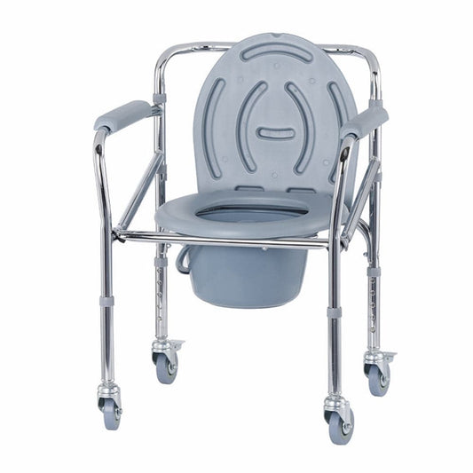 COOLBABY Aluminium alloy toilet seat with pulley, multi-function, easy-to-remove mobile bath chair, 5-speed height adjustment - COOLBABY