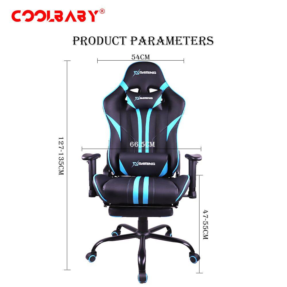 COOLBABY AM503 Ultimate Gaming and Massage Chair with Bluetooth Speaker and Footrest - COOLBABY