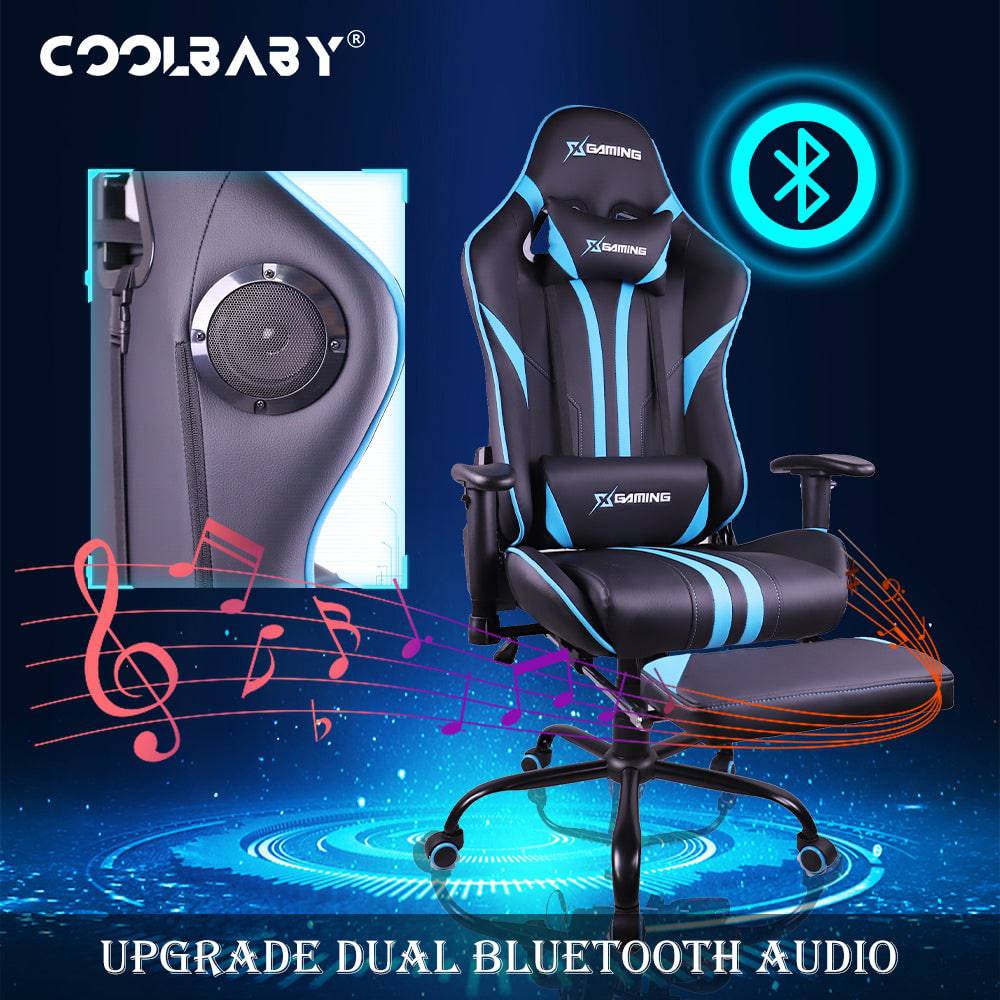 Gaming chair with discount bluetooth and massage