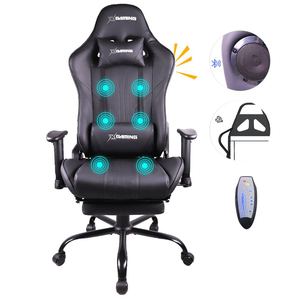 COOLBABY AM503 Ultimate Gaming and Massage Chair with Bluetooth Speaker and Footrest - COOLBABY