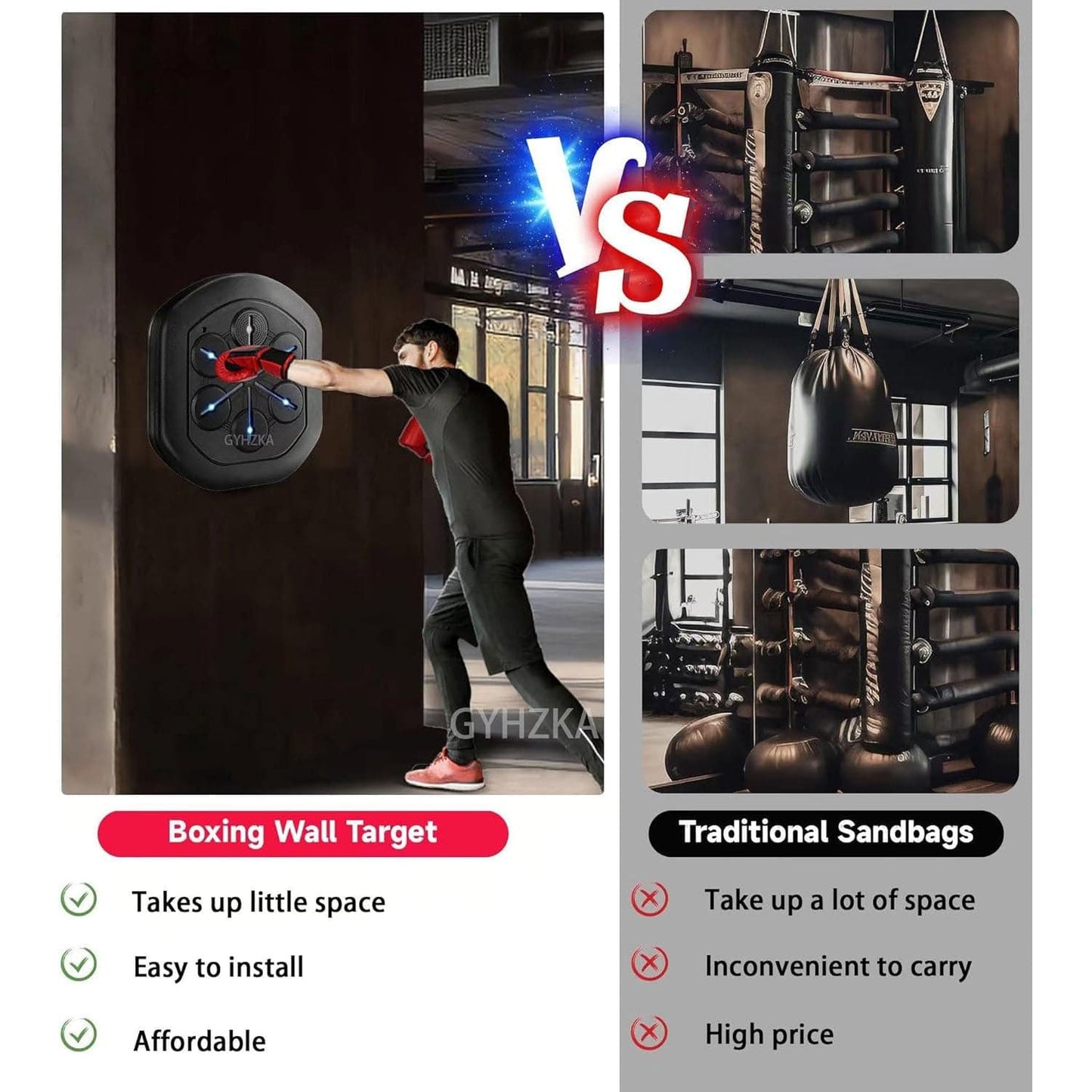 COOLBABY Boxing Machine, Connect to Bluetooth Smart Music Boxing Machine with 2 Pairs of Boxing Gloves - COOLBABY