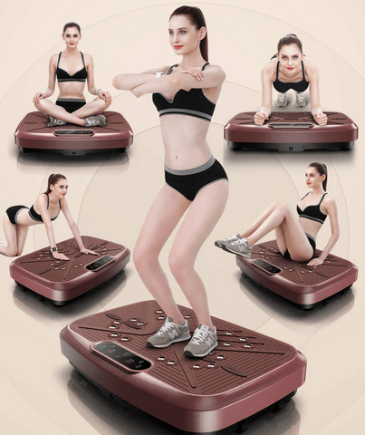 COOLBABY Brown Home Full Whole Body Power Vibration Plate Trainer Fitness Exercise Machine - COOL BABY
