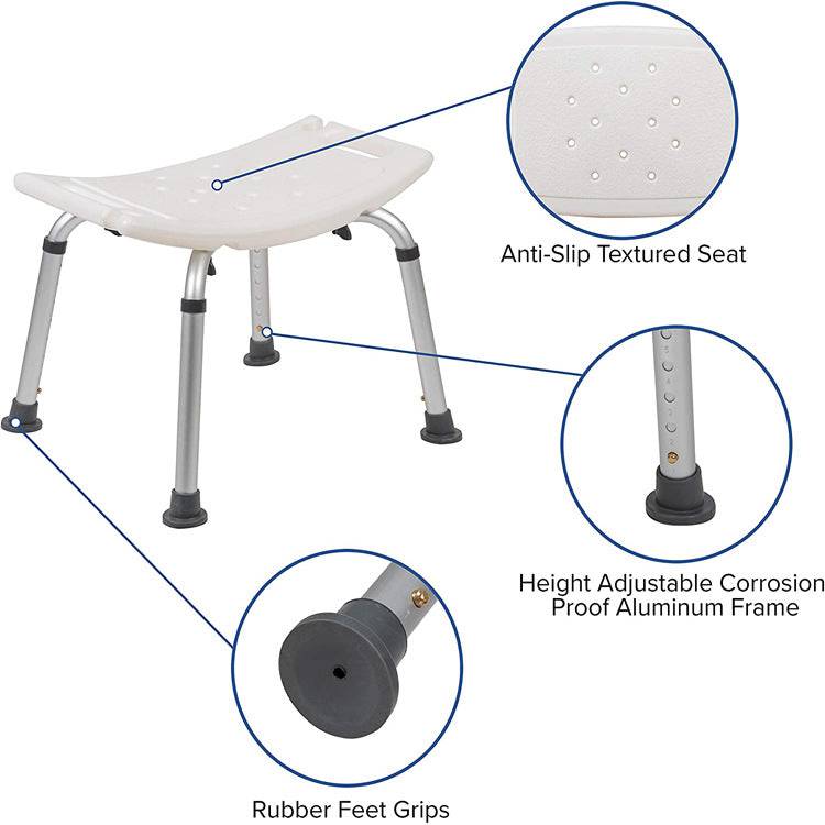 COOLBABY Chair Stool Elderly Disabled Bathroom Stool Portable Non-Slip Bath Chair - COOLBABY