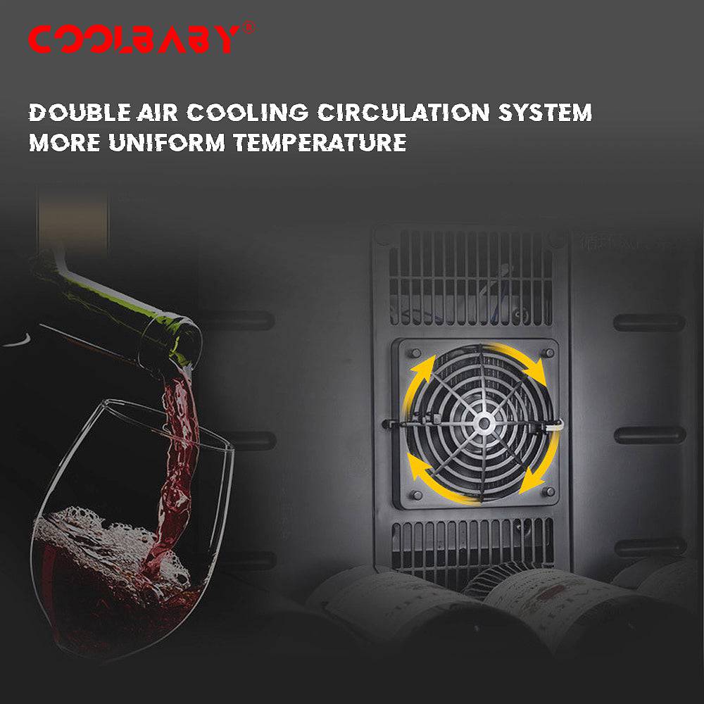 COOLBABY Chic Elegance: Luxury Style Wine Cabinet with Smart Cooling - COOLBABY