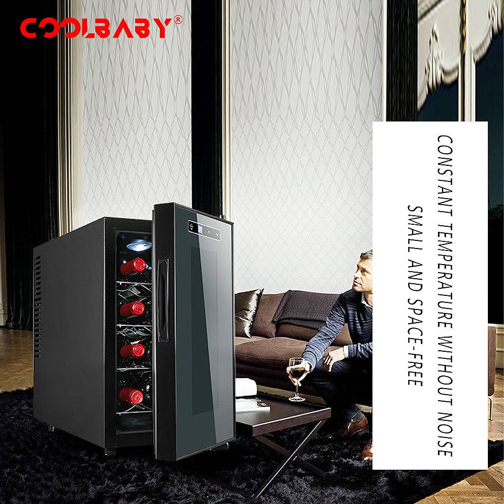 COOLBABY Chic Elegance: Luxury Style Wine Cabinet with Smart Cooling - COOLBABY